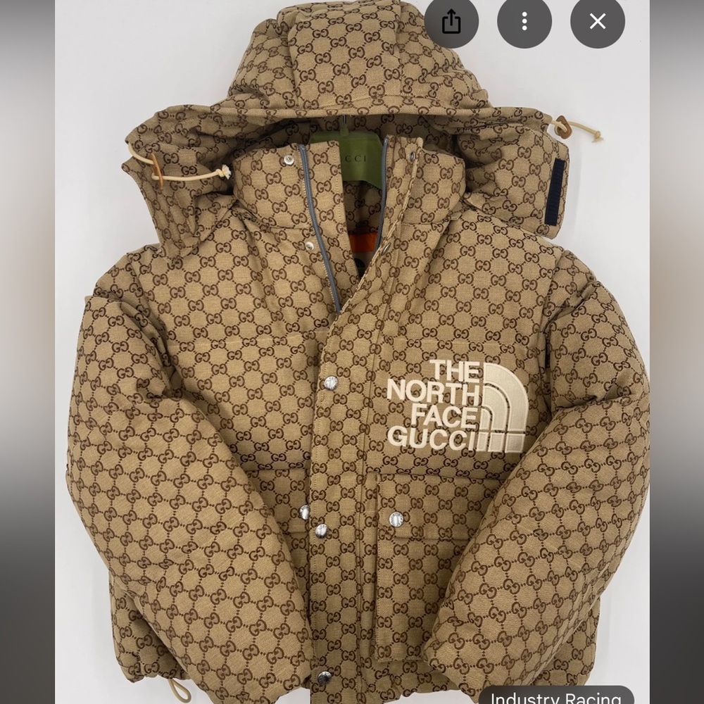 🔥 Billie Ellish The North Face Tan Monogram Puffer 🔥